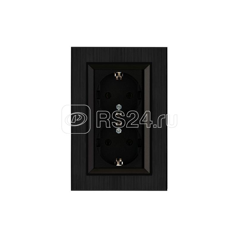 Розетка 2-я Karea LINE STAR с заземл. чер. Makel 86054082
