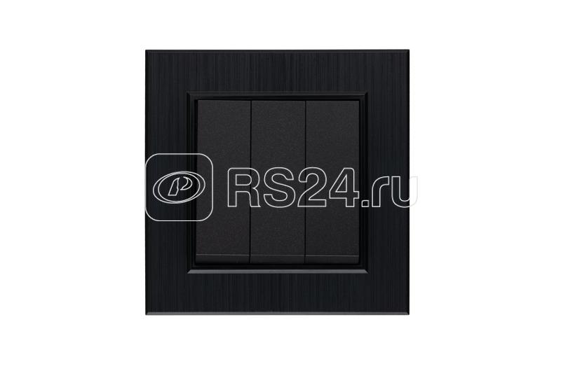 Выключатель 3-клав. 1 вход 3 выхода Karea LINE STAR чер. Makel 86054091