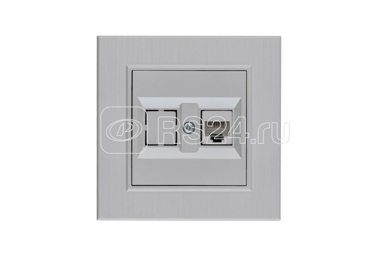 Розетка компьютерная CAT 5+гнездо Karea LINE STAR жемчуж. Makel 86100035