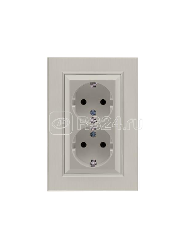 Розетка 2-я Karea LINE STAR с заземл. жемчуж. Makel 86100082