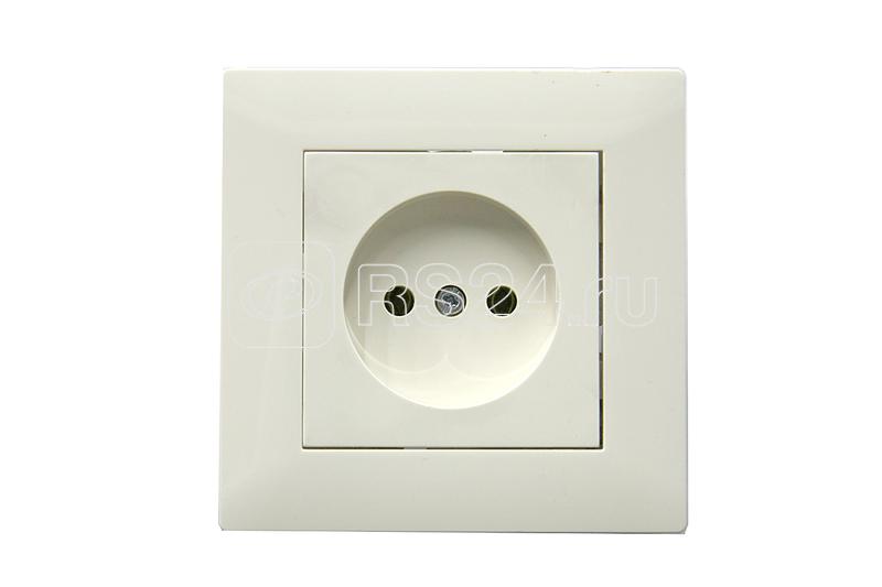 Розетка 1-м Karea RIZZ без заземл. керамика крем Makel 88010002