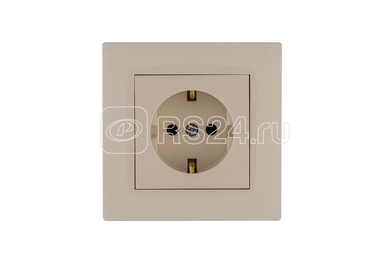 Розетка 1-м Karea RIZZ с заземл. крем Makel 88010028