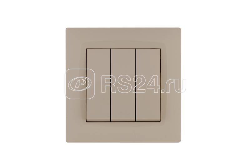 Выключатель 3-клав. 1 вход 3 выхода Karea RIZZ крем Makel 88010091