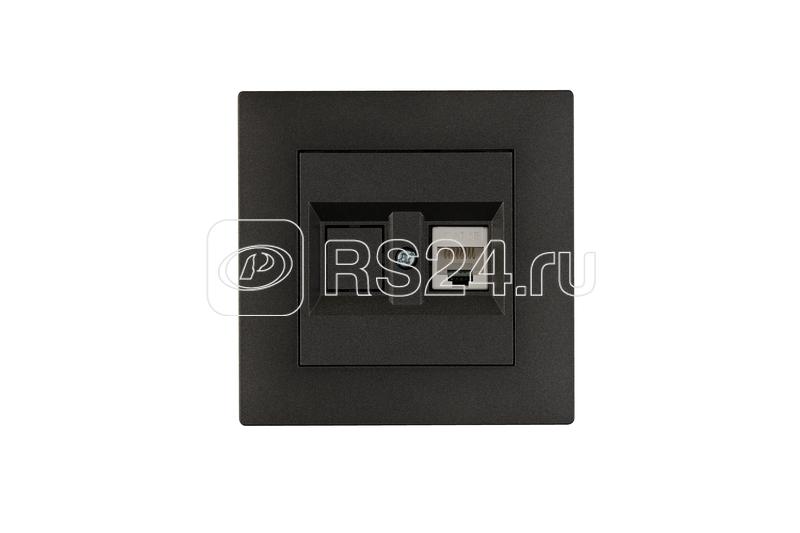 Розетка компьютерная CAT 5+гнездо Karea RIZZ STAR дым. металлик Makel 88050035