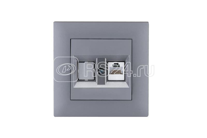Розетка компьютерная CAT 5+гнездо KareaRIZZ STAR сер. Makel 88065035