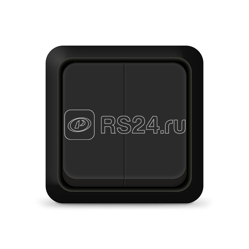 Выключатель 2-кл. ОП Олимп 10А IP20 черн. Universal 2213