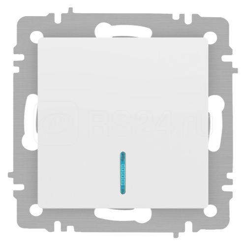 Выключатель 1-кл. СП Accent 6-102-01 10А IP20 250В с подсветкой AL/CU бел. Intro Б0063445
