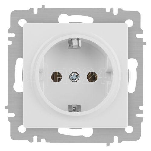 Розетка 1-м СП Accent 6-202-01 16А IP20 250В 2P+E Schuko AL/CU бел. Intro Б0063678
