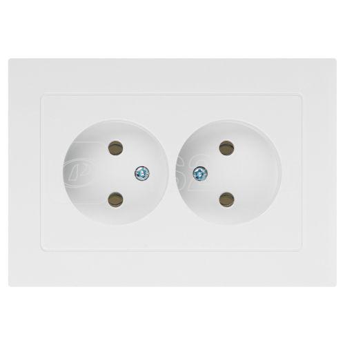 Розетка 2-м СП Accent 6-204-01 16А IP20 250В 2P AL/CU бел. Intro Б0063447