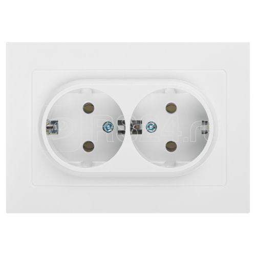Розетка 2-м СП Accent 6-205-01 16А IP20 250В 2P+E Schuko AL/CU бел. Intro Б0063485