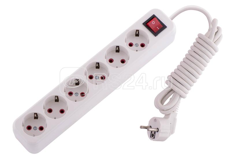 Удлинитель 6х3м с заземл. 16А IP20 Lila с выкл. LEZARD 720-0603-602