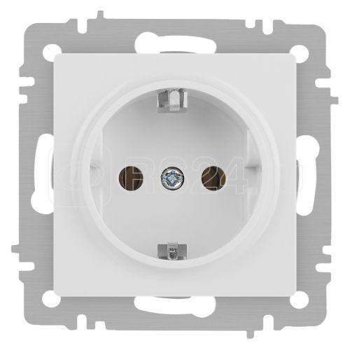 Розетка 1-м СП Accent 6-202-01М 16А IP20 250В 2P+E Schuko бел. матов. Intro Б0063681