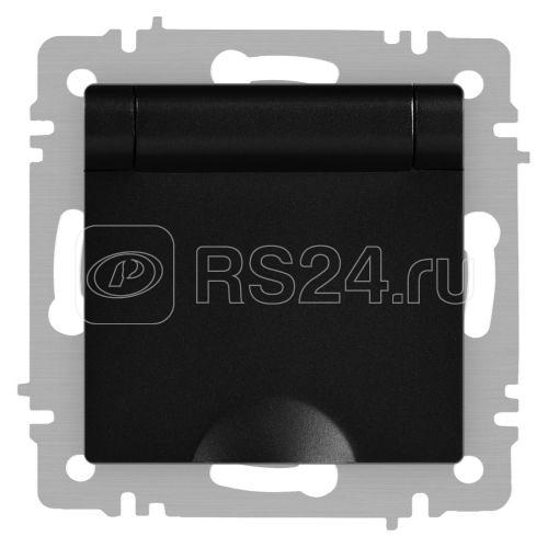 Розетка 1-м СП Accent 6-203-05 16А IP20 250В 2P+E Schuko с крышкой антрацит Intro Б0063747