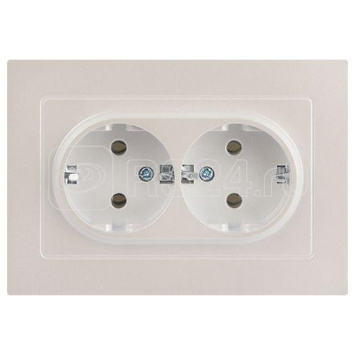Розетка 2-м СП Accent 6-205-06 16А IP20 250В 2P+E Schuko AL/CU перламутр. Intro Б0063495