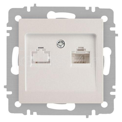 Розетка компьютерная 1-м СП Accent 6-303-06 RJ45 IP20 перламутр. Intro Б0063636