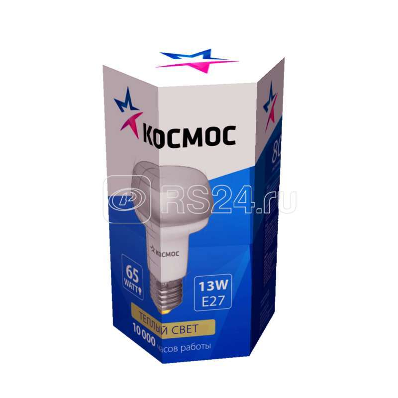 Лампа люминесцентная компакт. R63 13Вт E27 2700К D КОСМОС lksmR63d13wE2727