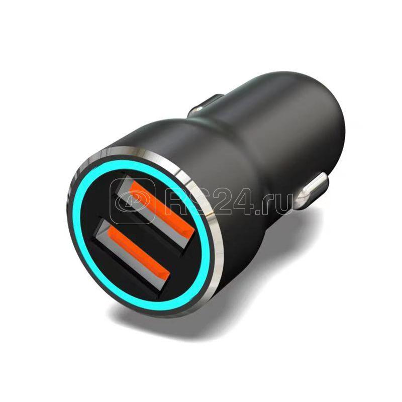 Устройство зарядное автомобильное c двумя портами (USB-A + USB-A) c LED-подсветкой 12Вт Rexant 18-2242-5