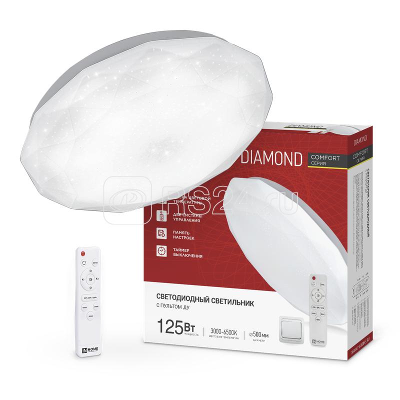 Светильник светодиодный COMFORT DIAMOND 125Вт 3000-6500К 10000лм 230В 500х105мм с пультом ДУ IN HOME 4690612059488