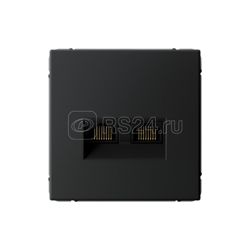 Розетка компьютерная 2-м ArtGallery RJ45 + RJ45 кат.5E механизм карбон SE GAL001085