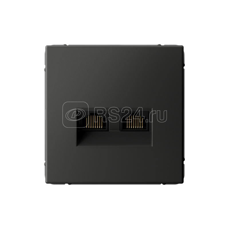 Розетка компьютерная 2-м ArtGallery RJ45 + RJ45 кат.5E механизм базальт SE GAL001485