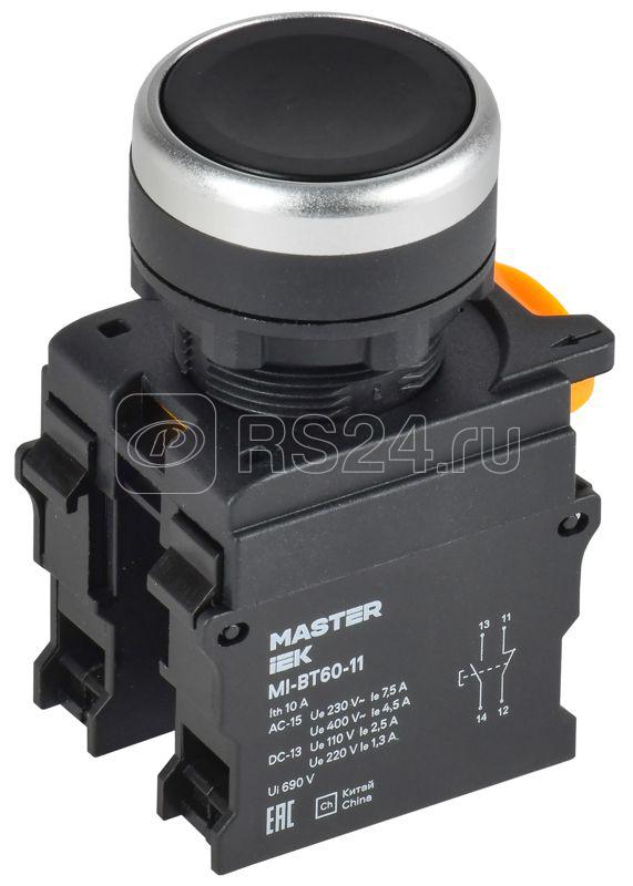 Кнопка d22мм 1НО+1НЗ MASTER черн. IEK MI-BT60-11-3-22-K02