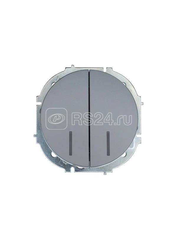 Выключатель 2-кл. СП OSEN 10А IP20 с подсветкой механизм сер. матов. LEZARD 743-7488-112