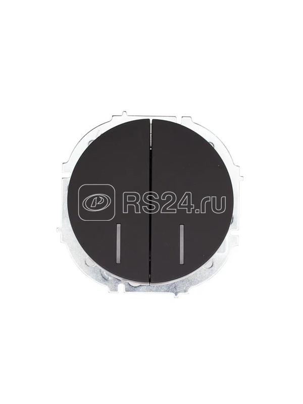 Выключатель 2-кл. СП OSEN 10А IP20 с подсветкой механизм черн. бархат LEZARD 743-4288-112