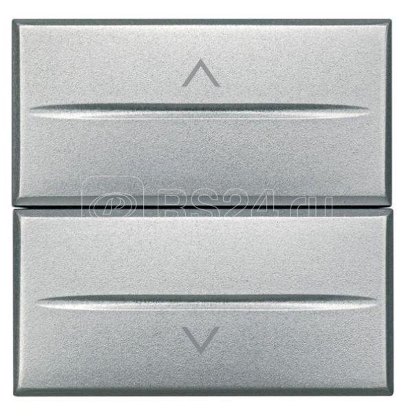 Выключатель для жалюзи кнопочный 2-кл. 2мод. Axolute Axial 10А 250В 1Р(NO)+ 1Р(NO) алюм. Leg BTC HC4037/2