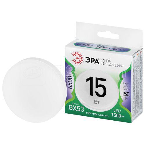 Лампа светодиодная GREEN LINE GX-15W-865-GX53 GL 15Вт таблетка 6500К свет холод. GX53 Эра Б0067030