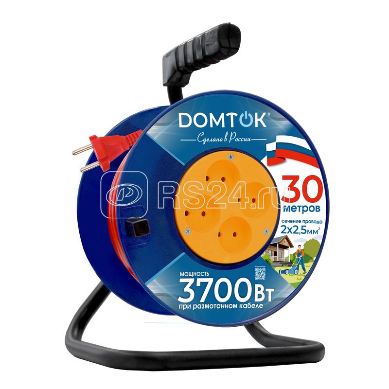 Удлинитель на катушке 4х30м без заземл. 16А IP20 3.7кВт ПВС 2х2.5 DOMTOK 2508