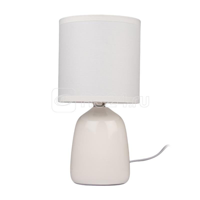 Светильник настольный JH2-02-wh E14 IP20 130х130х255мм керамика; ткань; PVC-пластик бел. JazzWay 5062313