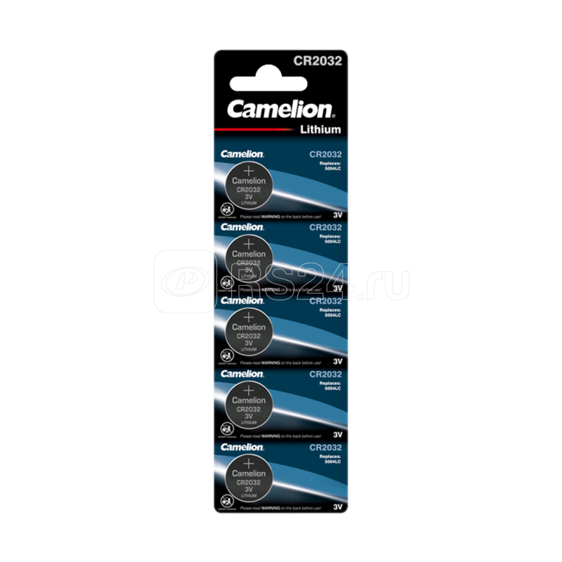 Элемент питания литиевый CR2032 BL-5 (блист.5шт) Camelion 1595