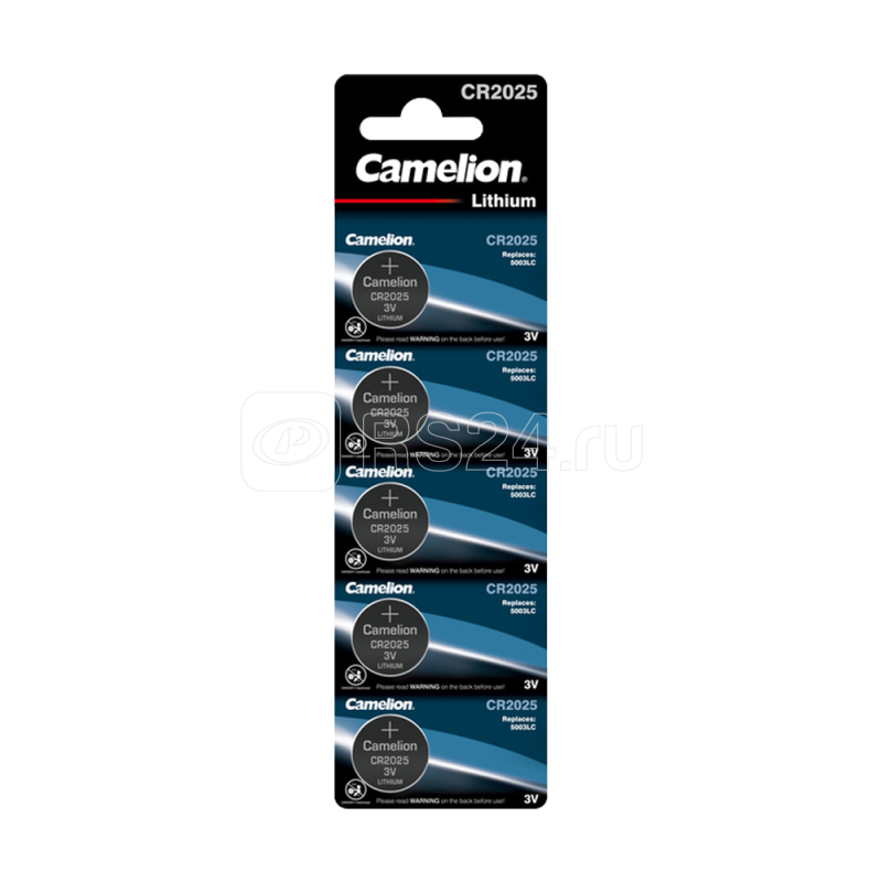 Элемент питания литиевый CR2025 BL-5 (блист.5шт) Camelion 1594