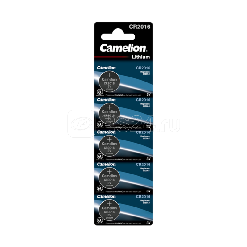 Элемент питания литиевый CR2016 BL-5 (блист.5шт) Camelion 1593