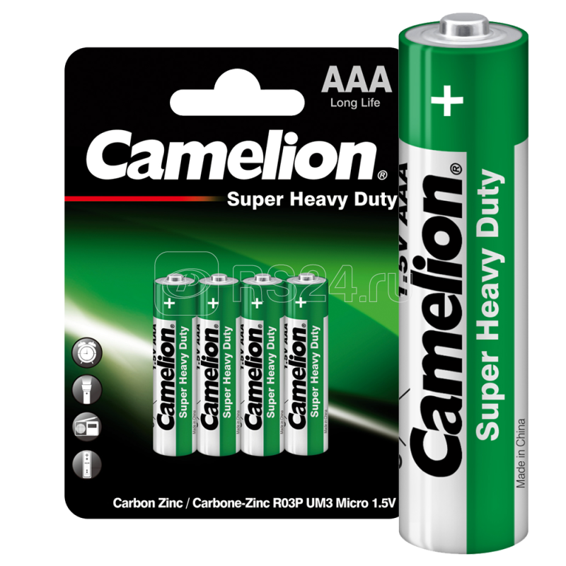 Элемент питания солевой AAA/R03 BL-4 (блист.4шт) Camelion 1668