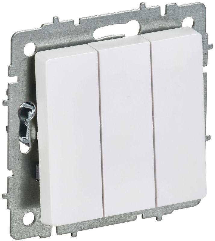 Выключатель 3-кл. СП BRITE ВС10-3-0-БрАБ 10А механизм арктич. бел. IEK BR-V30-0-10-K91