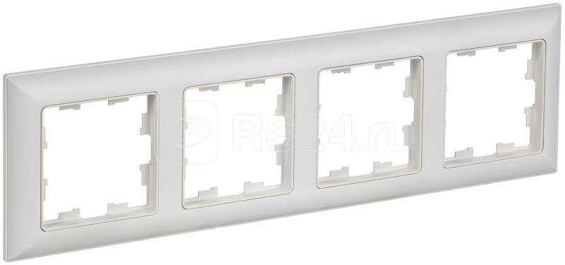 Рамка 4-м BRITE РУ-4-БрАБ арктич. бел./бел. IEK BR-M42-12-K91