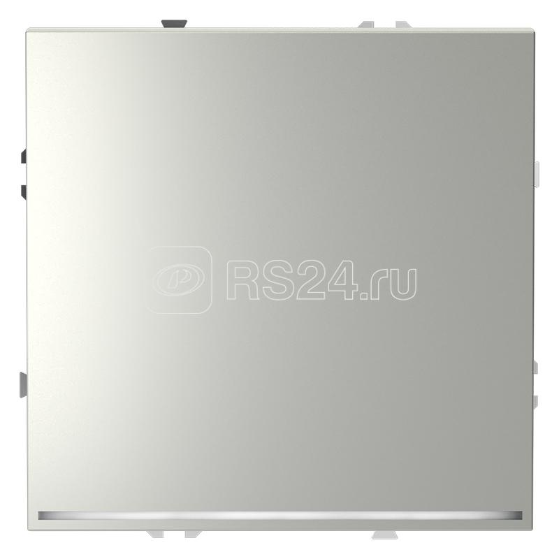 Переключатель проходной 1-кл. СП S70 10А с подсветкой механизм сталь Voltum VLS010405