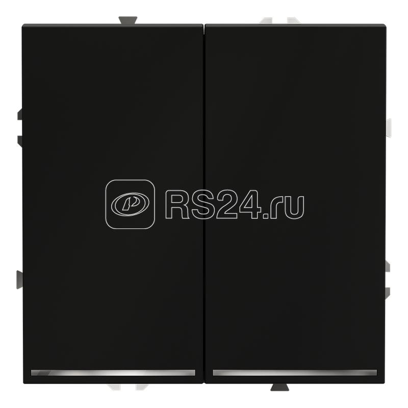 Выключатель 2-кл. СП S70 10А с подсветкой механизм черн. матов. Voltum VLS020208