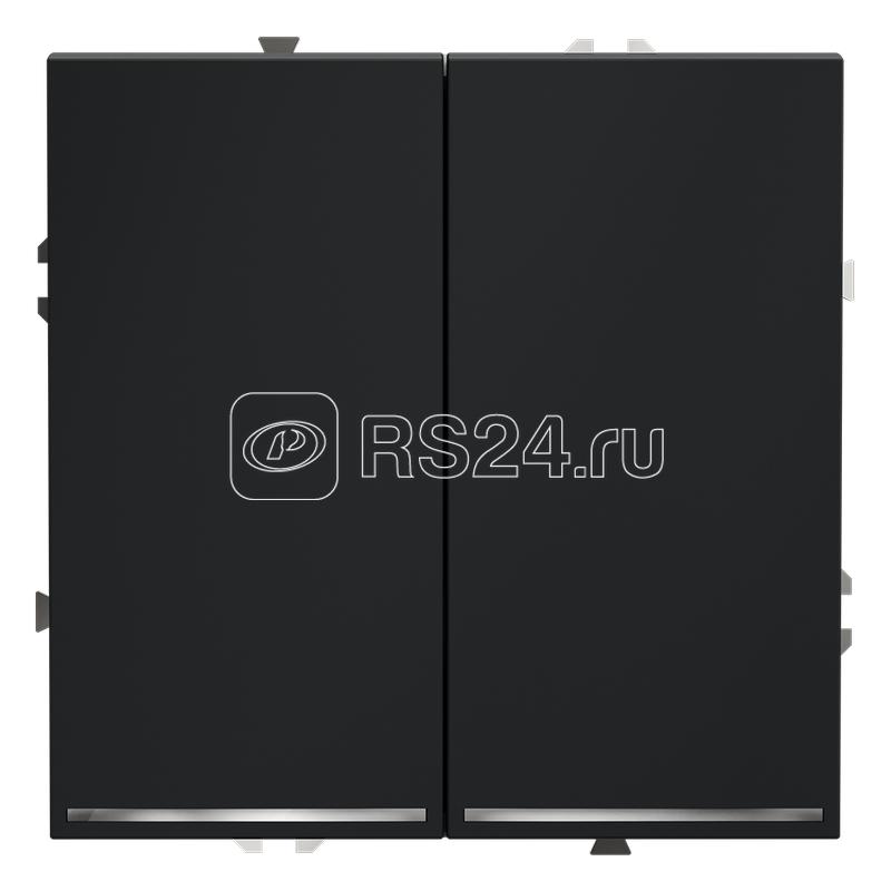 Переключатель проходной 2-кл. СП S70 10А с подсветкой механизм графит Voltum VLS020407