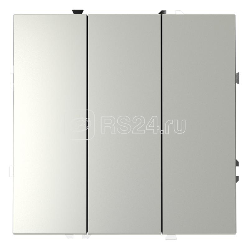 Выключатель 3-кл. СП S70 10А механизм сталь Voltum VLS030105