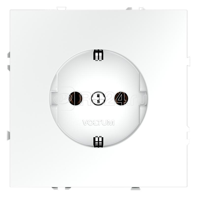 Розетка 1-м СП S70 16А с заземл. механизм бел. матов. Voltum VLS040102