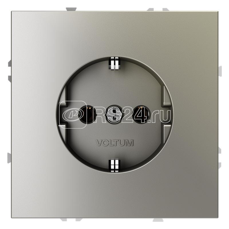 Розетка 1-м СП S70 16А с заземл. механизм шелк Voltum VLS040104