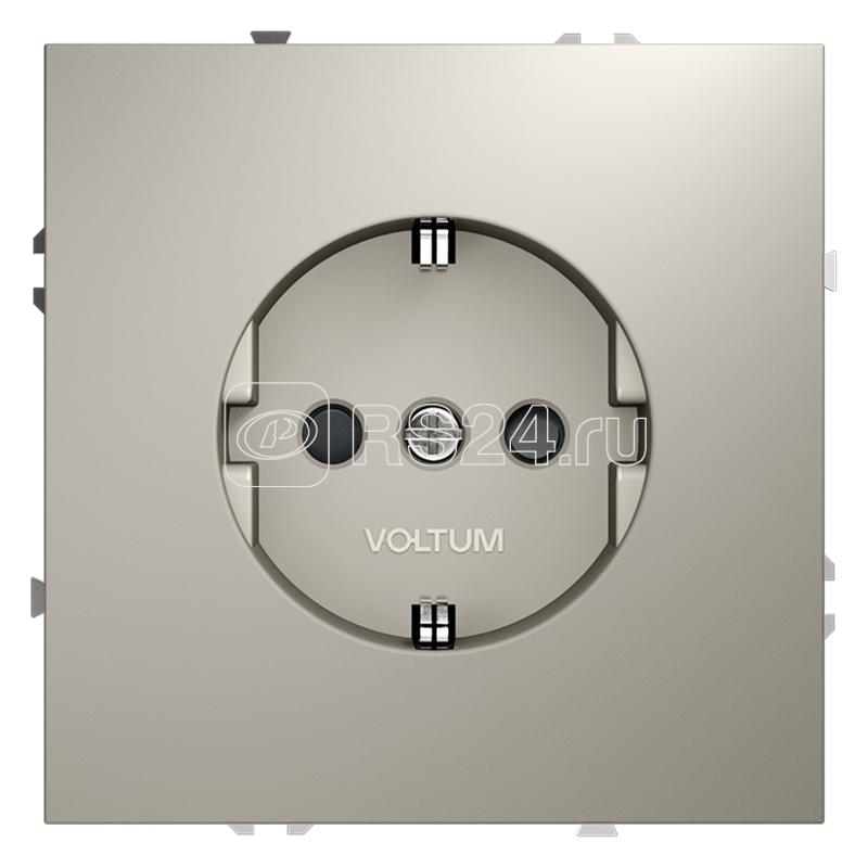 Розетка 1-м СП S70 16А с заземл. защ. шторки механизм кашемир Voltum VLS040203