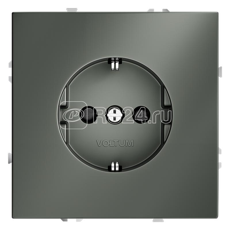 Розетка 1-м СП S70 16А с заземл. защ. шторки механизм титан Voltum VLS040206