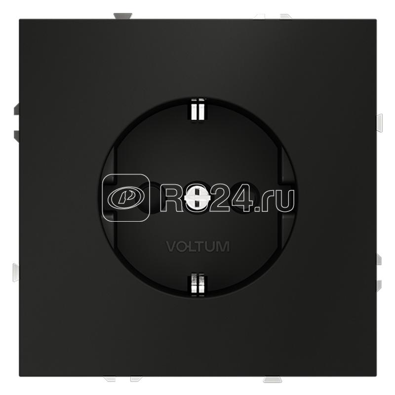 Розетка 1-м СП S70 16А с заземл. защ. шторки механизм черн. матов. Voltum VLS040208