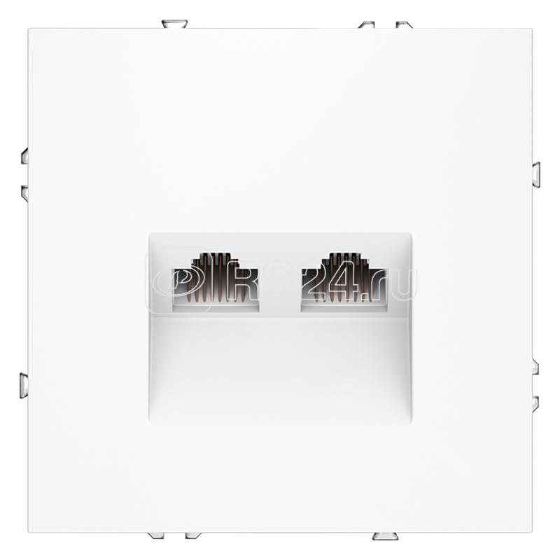 Розетка компьютерная 2-м СП S70 RJ45 + RJ45 кат.6 механизм бел. матов. Voltum VLS060202