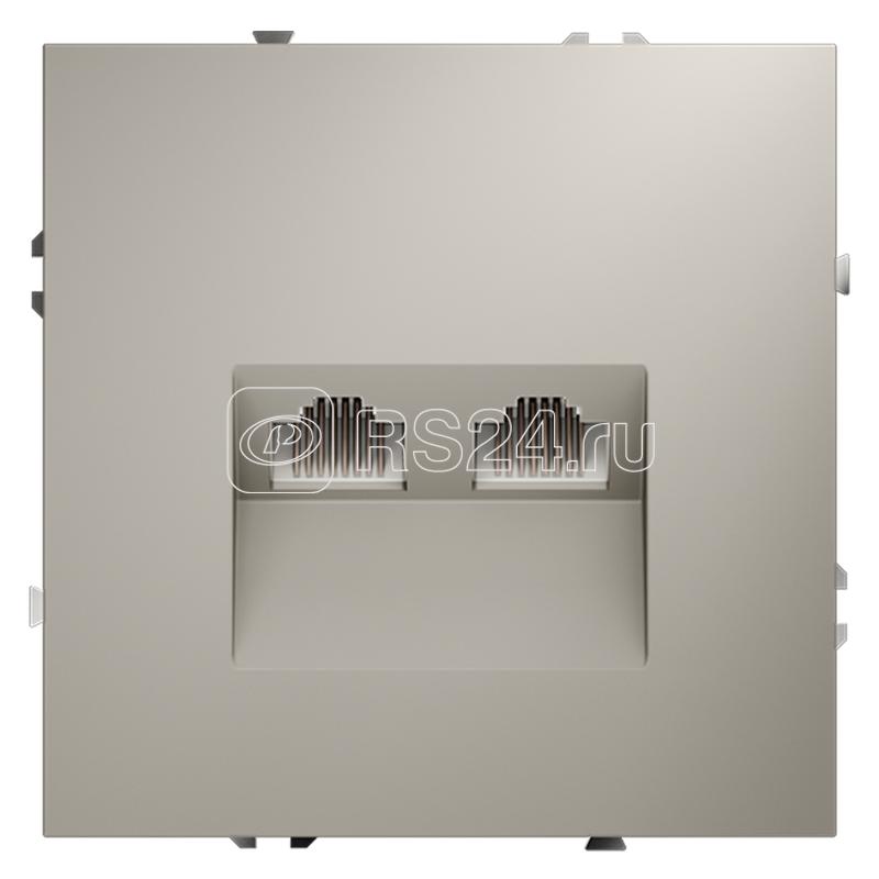 Розетка компьютерная 2-м СП S70 RJ45 + RJ45 кат.6 механизм кашемир Voltum VLS060203