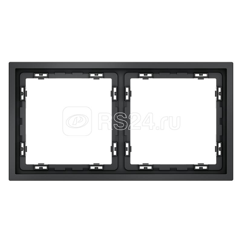 Рамка 2-м S70 пластик. графит Voltum VLS100207