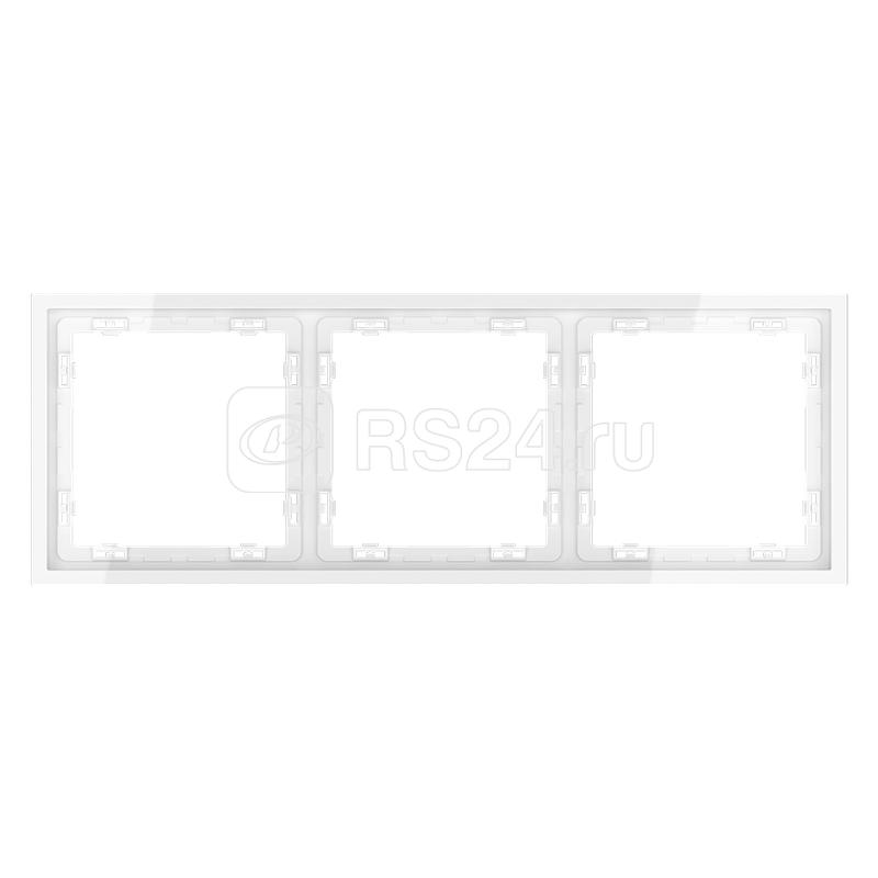 Рамка 3-м S70 пластик. бел. глянцевый Voltum VLS100301